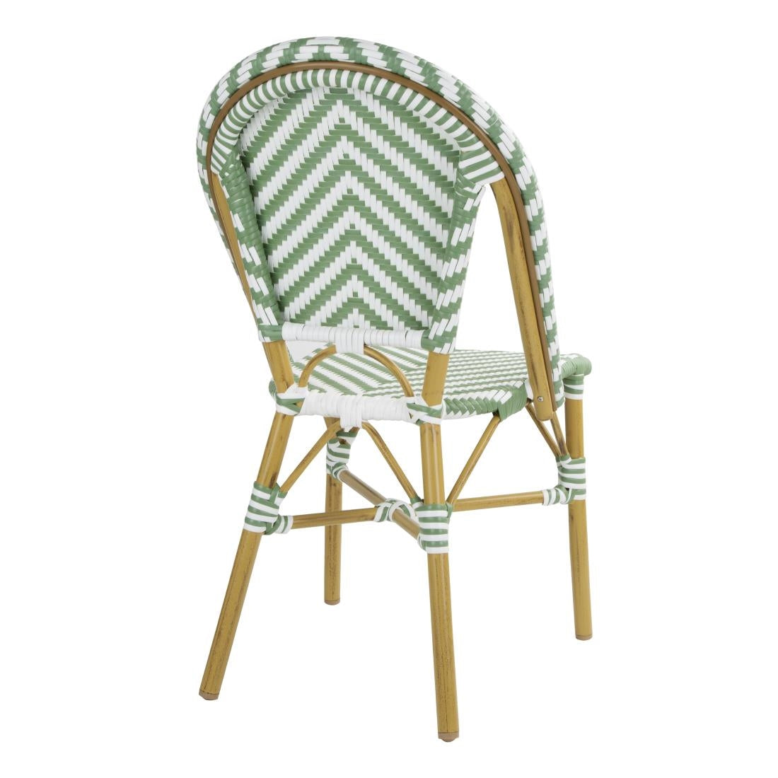 Bolero Parisian Style Rattan Side Chair Light Green (2 Pack)