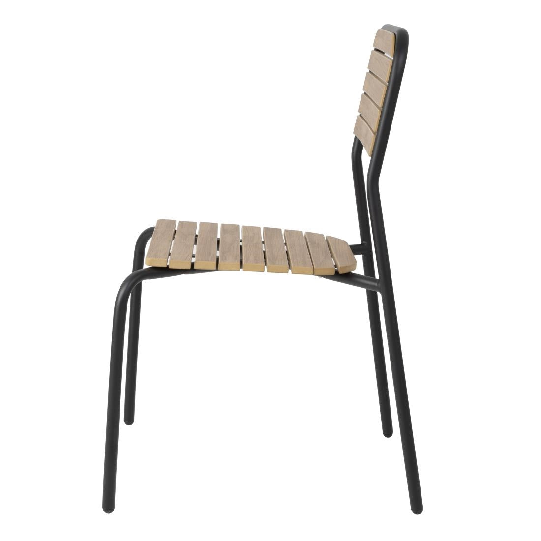 Bolero Santorini Wood Effect Outdoor Chairs (4 Pack)