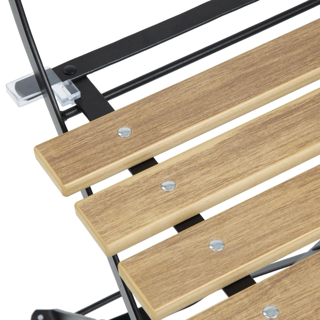 Bolero Perth Wood Effect Pavement Style Steel Folding Chairs (2 Pack)