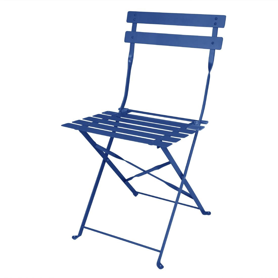 Bolero Perth Dark Navy Pavement Style Steel Folding Chairs (2 Pack)