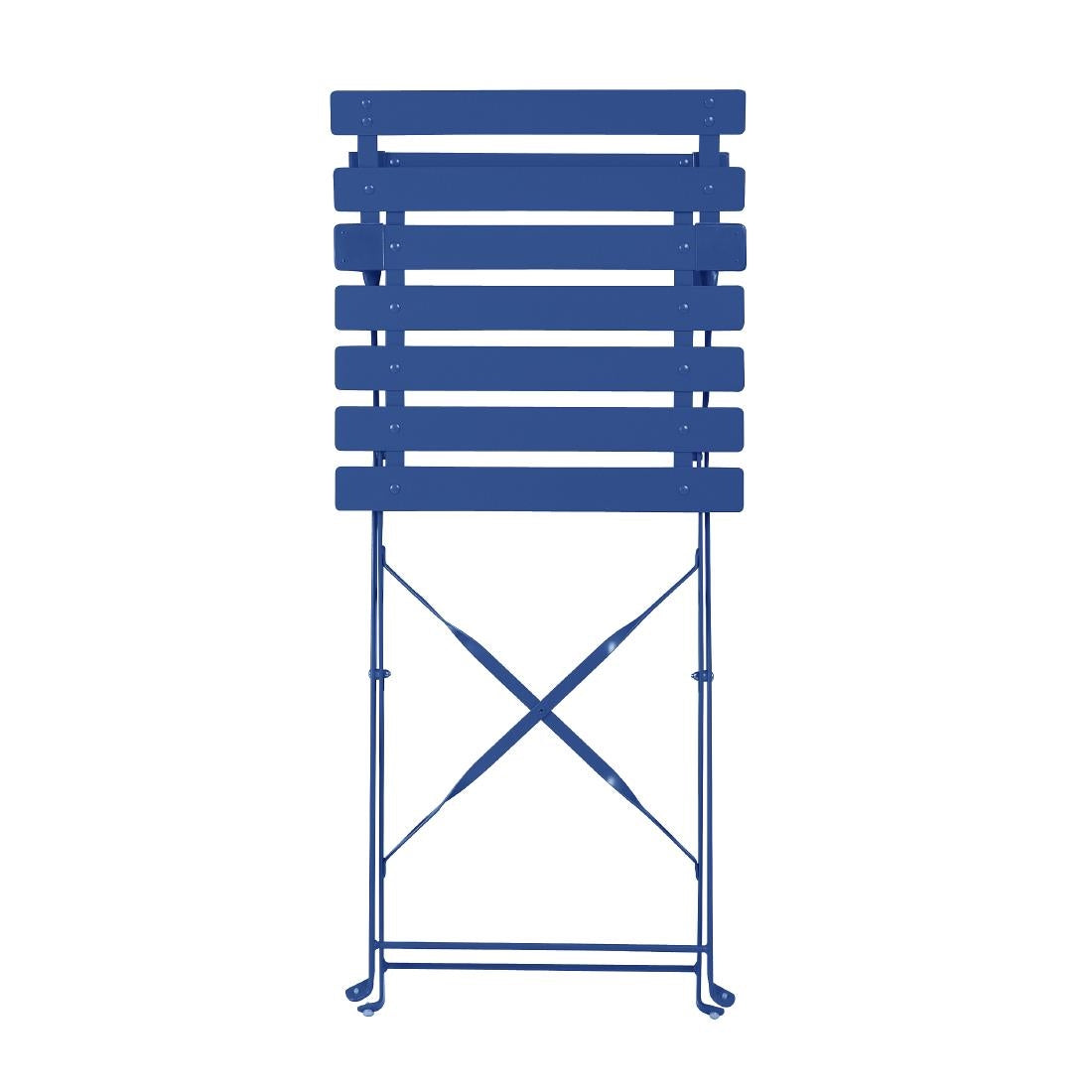 Bolero Perth Dark Navy Pavement Style Steel Folding Chairs (2 Pack)