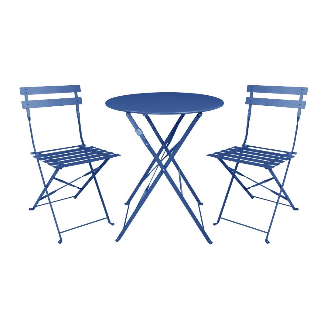 Bolero Perth Dark Navy Pavement Style Steel Folding Chairs (2 Pack)