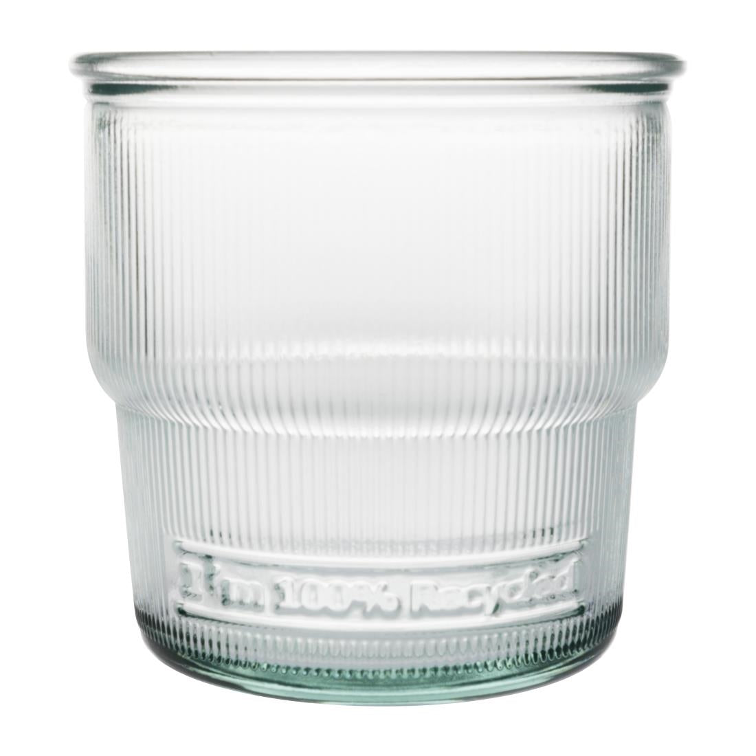 Olympia Recycled Glasses Ribbed Stackable Tumblers 300ml (6 Pack)