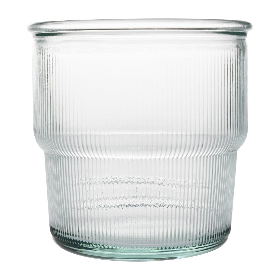 Olympia Recycled Glasses Ribbed Stackable Tumblers 300ml (6 Pack)