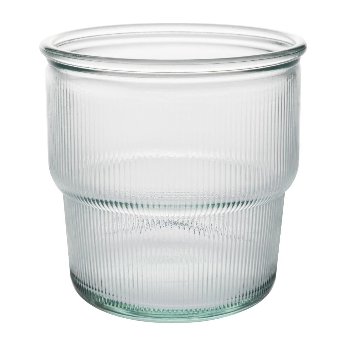 Olympia Recycled Glasses Ribbed Stackable Tumblers 300ml (6 Pack)