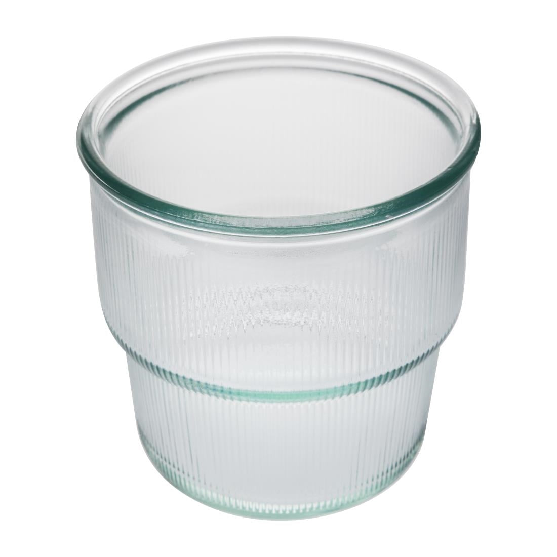Olympia Recycled Glasses Ribbed Stackable Tumblers 300ml (6 Pack)