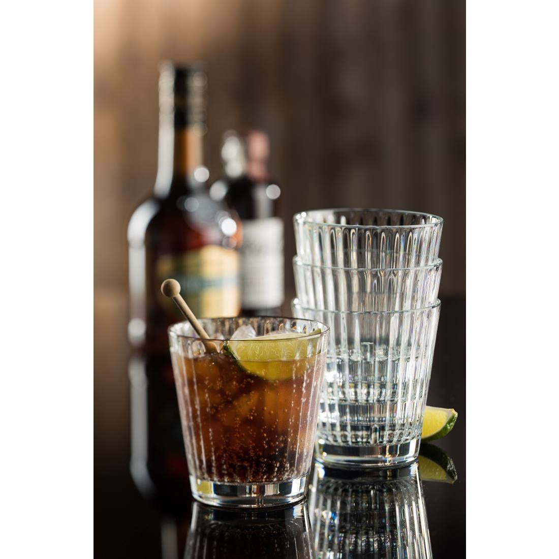 Utopia Lucent Lined Stacking Tumblers 340ml (6 Pack)