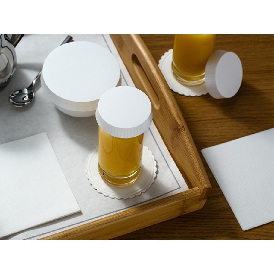 SolutionWare Paper Glass Covers White 60mm (1000 Pack)