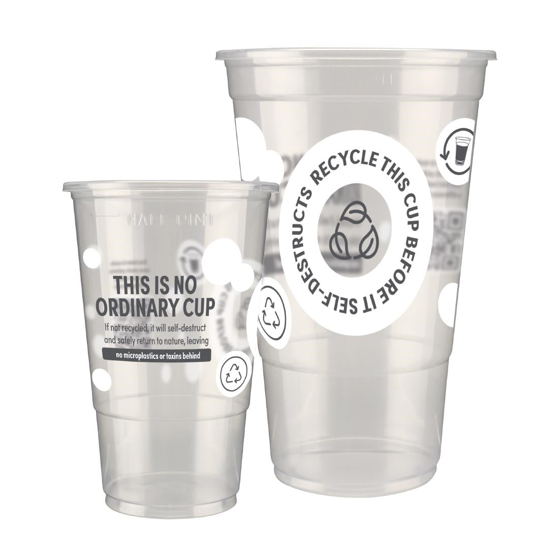 eGreen Printed 2-in-1 Flexy Half-pint Glasses CE Marked to Line (1000 Pack)