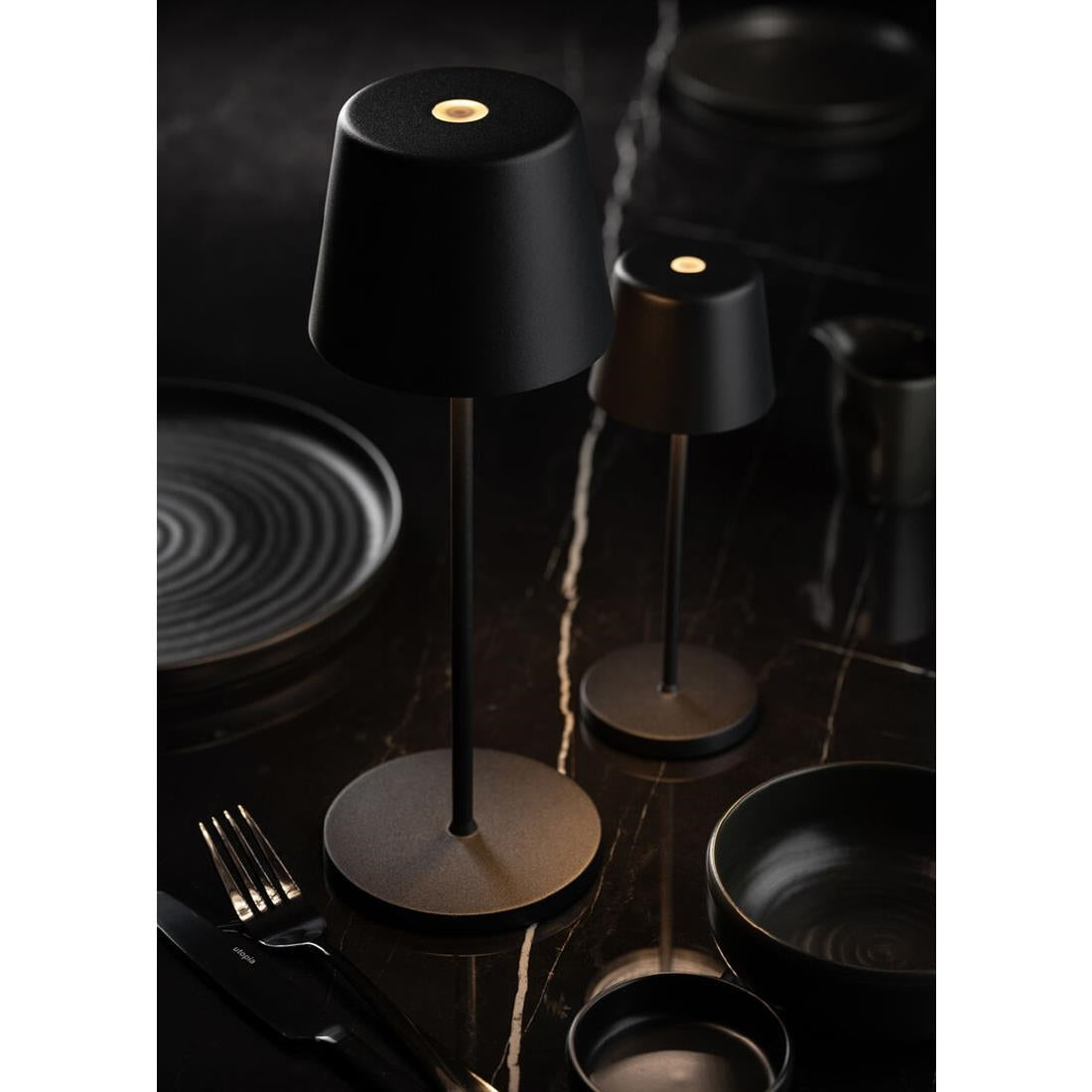 Utopia Bermuda LED Cordless Table Lamp 320mm Black (6 Pack)