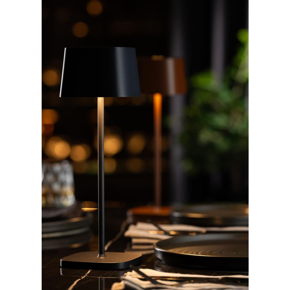 Utopia Montego LED Cordless Table Lamp 300mm Black (6 Pack)