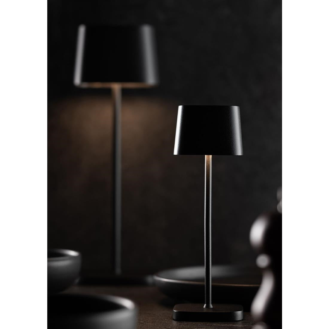Utopia Montego Micro LED Cordless Table Lamp 200mm Black (6 Pack)