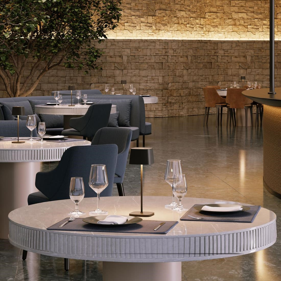 Utopia Montego Micro LED Cordless Table Lamp 200mm Black (6 Pack)