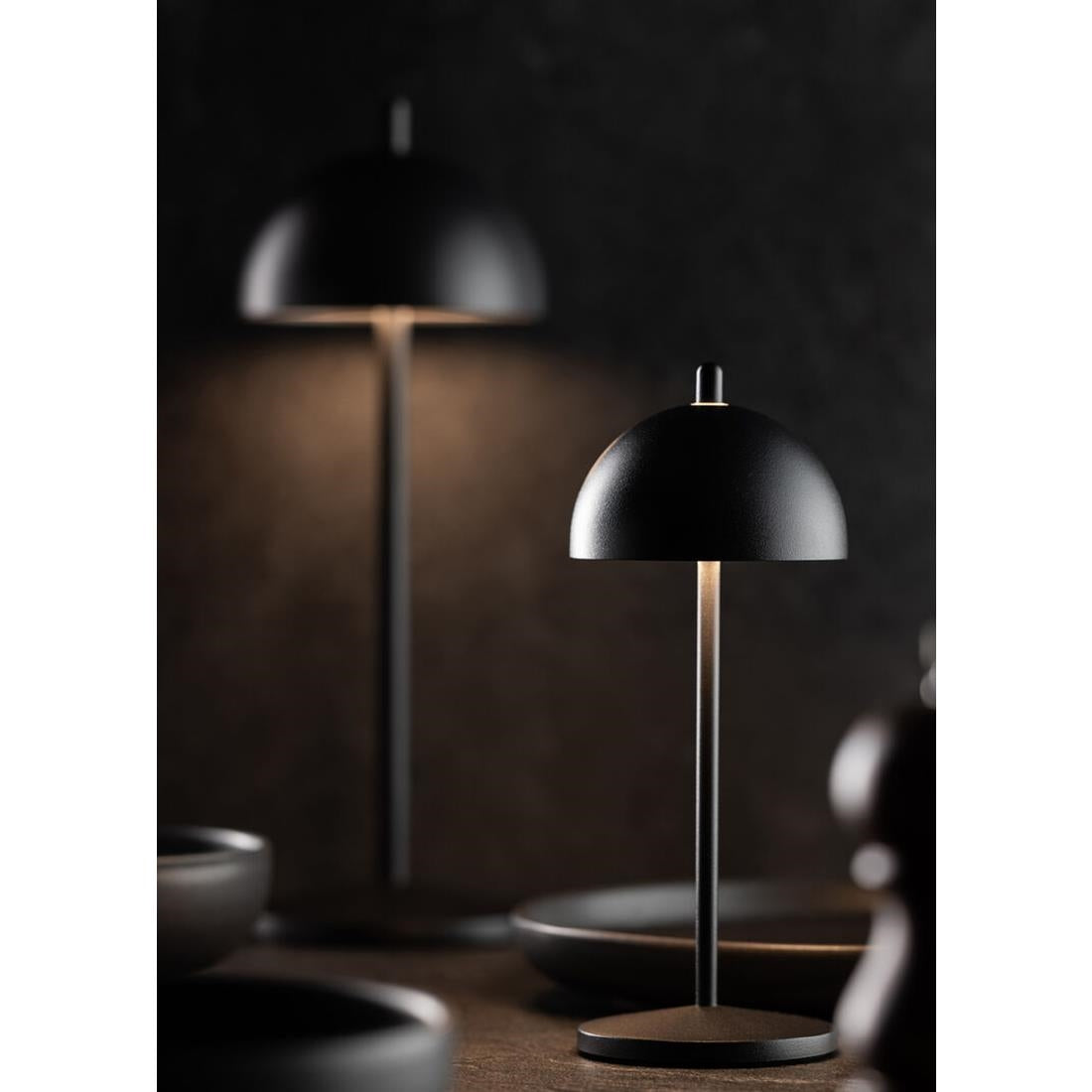 Utopia Antigua Micro LED Cordless Table Lamp 200mm Black (6 Pack)