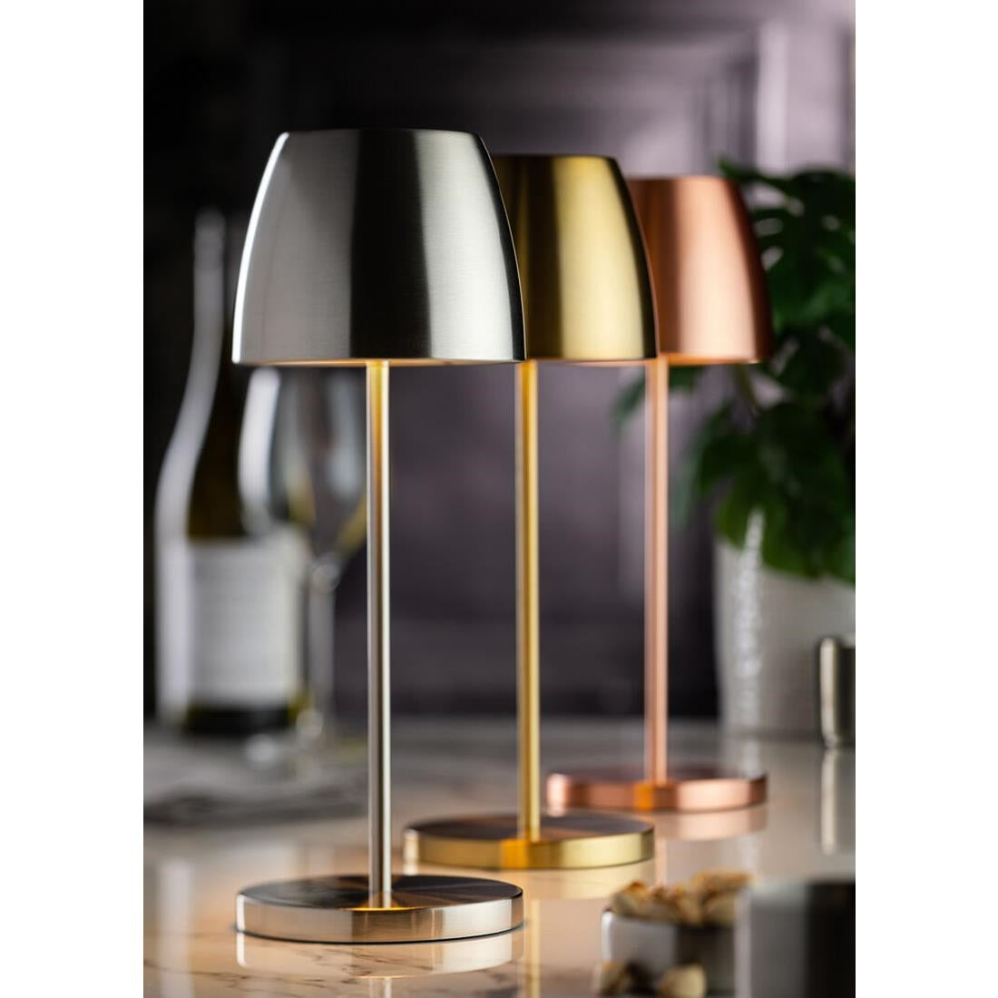 Utopia Montserrat LED Cordless Table Lamp 300mm Brushed Gold (6 Pack)