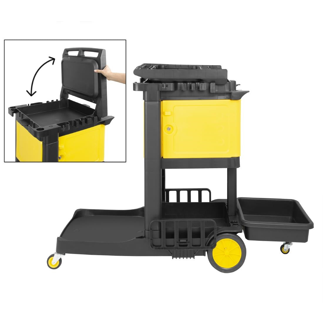 Jantex Cleaning Trolley Black with Lockable Cabinet