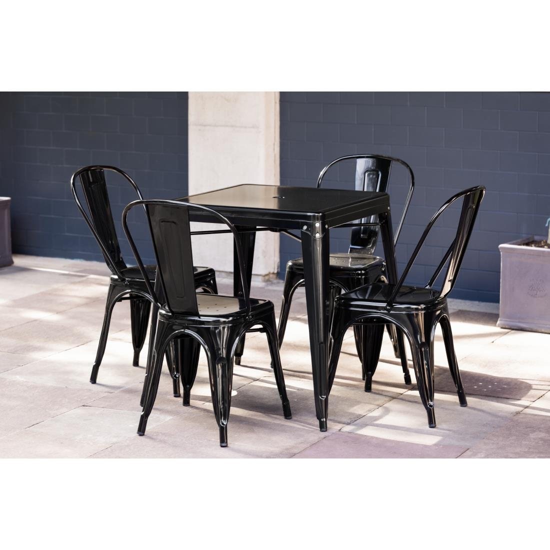 Bolero Bistro Steel Square Table Black 668mm (Single)