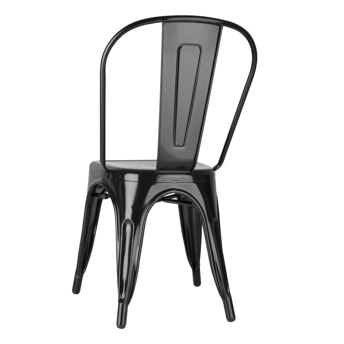 Bolero Bistro Steel Side Chairs Black (4 Pack)