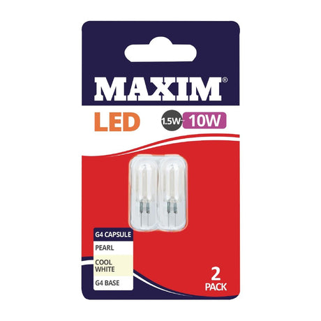 Maxim LED G4 Cool White Light Bulb 1.5/10w (2 Pack)