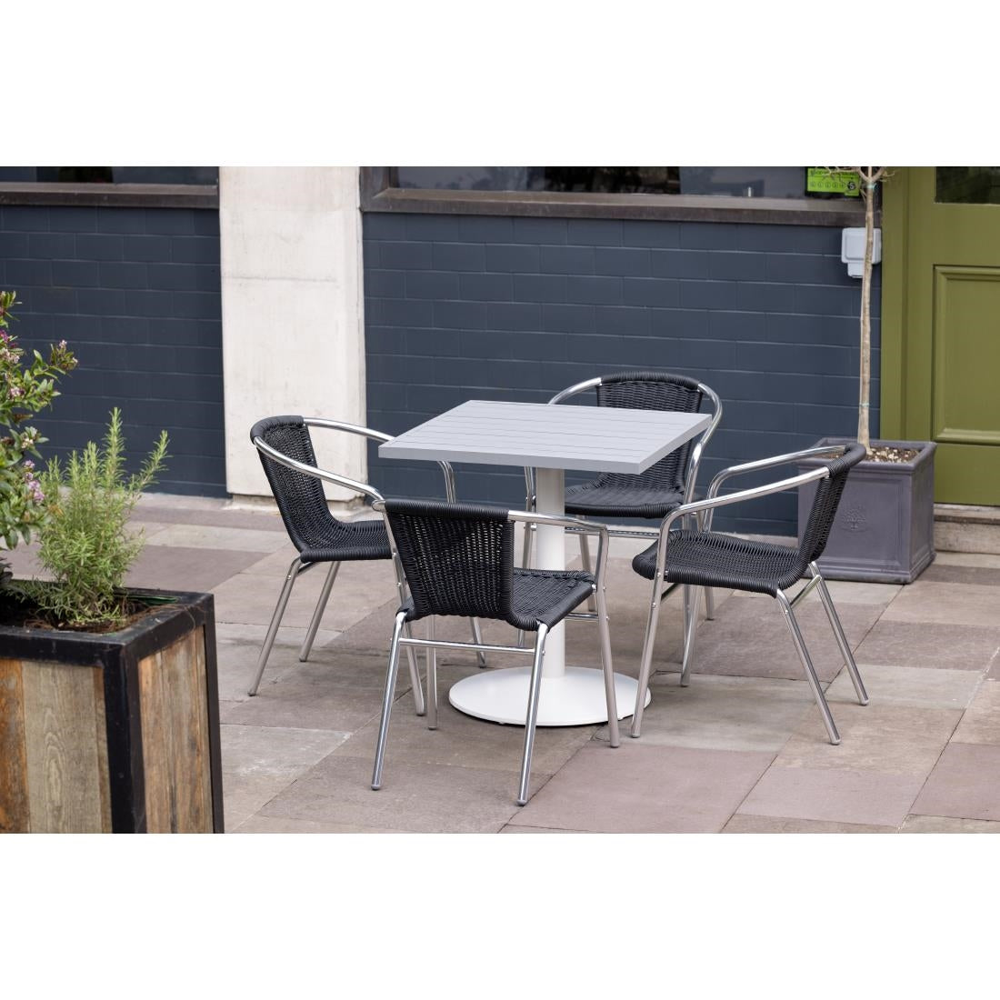 Bolero Aluminium Square Table Top Light Grey 700mm