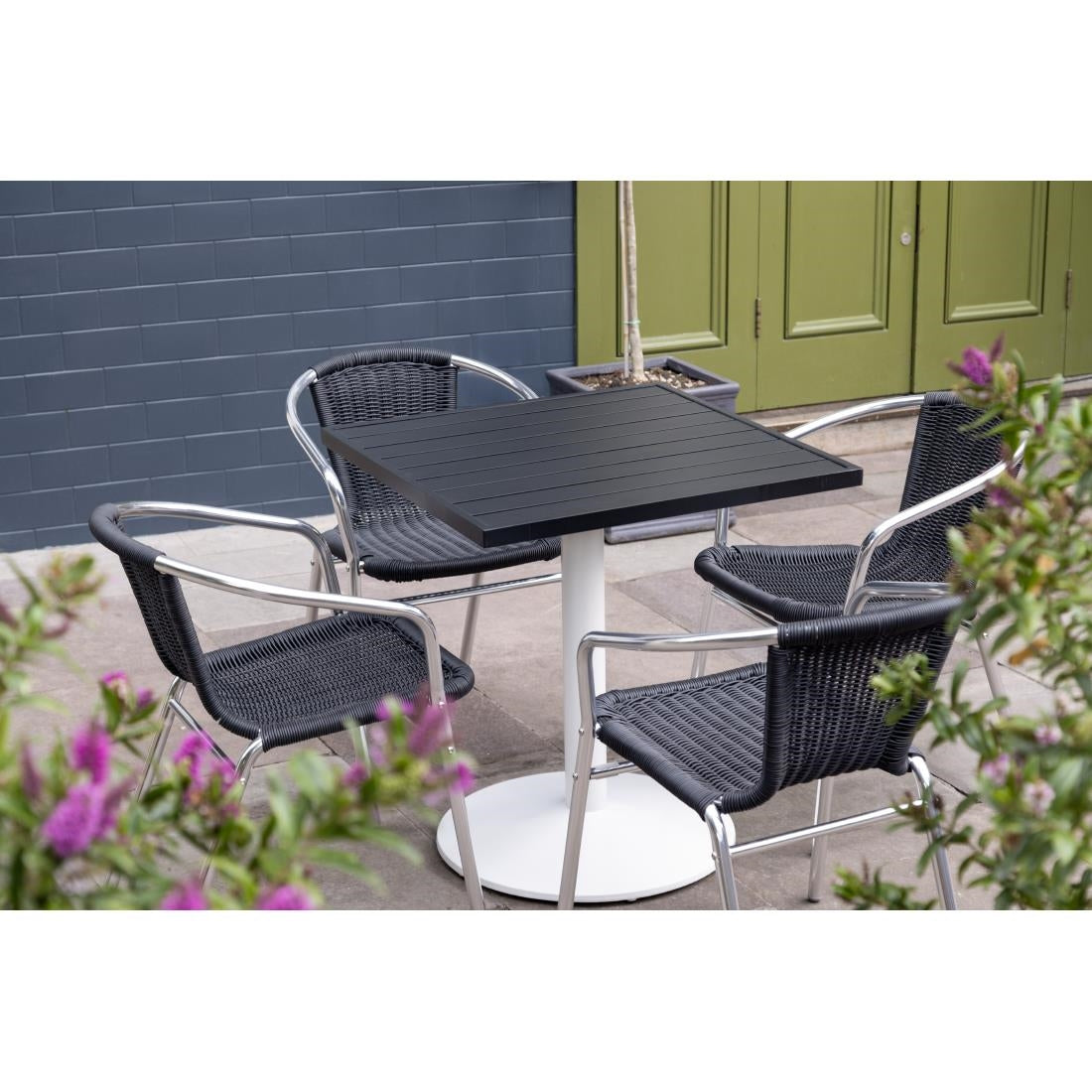 Bolero Aluminium Square Table Top Black 700mm