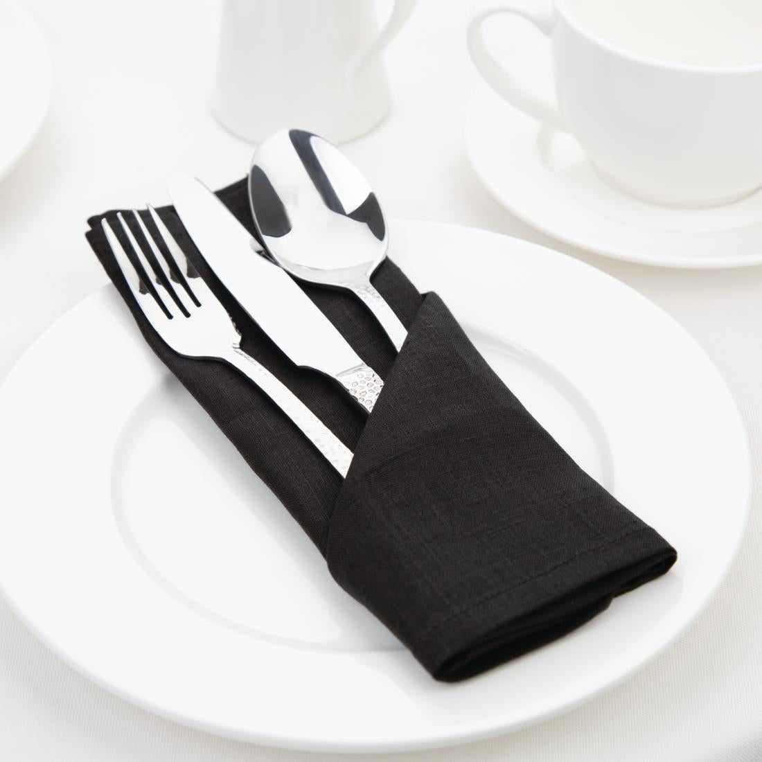 Olympia Linen Table Napkin Black 400x400mm (12 Pack)