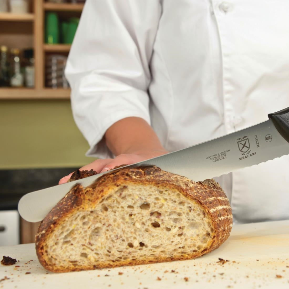 Mercer Culinary Millennia Wide Bread Knife Black 25.4cm