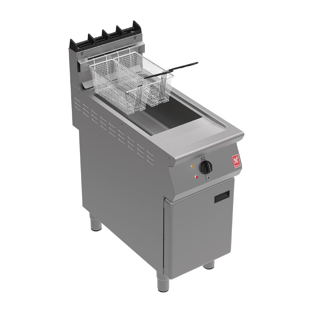 Falcon F900 Free Standing Natural Gas Fryer on Feet with Fryer Angel G9341X