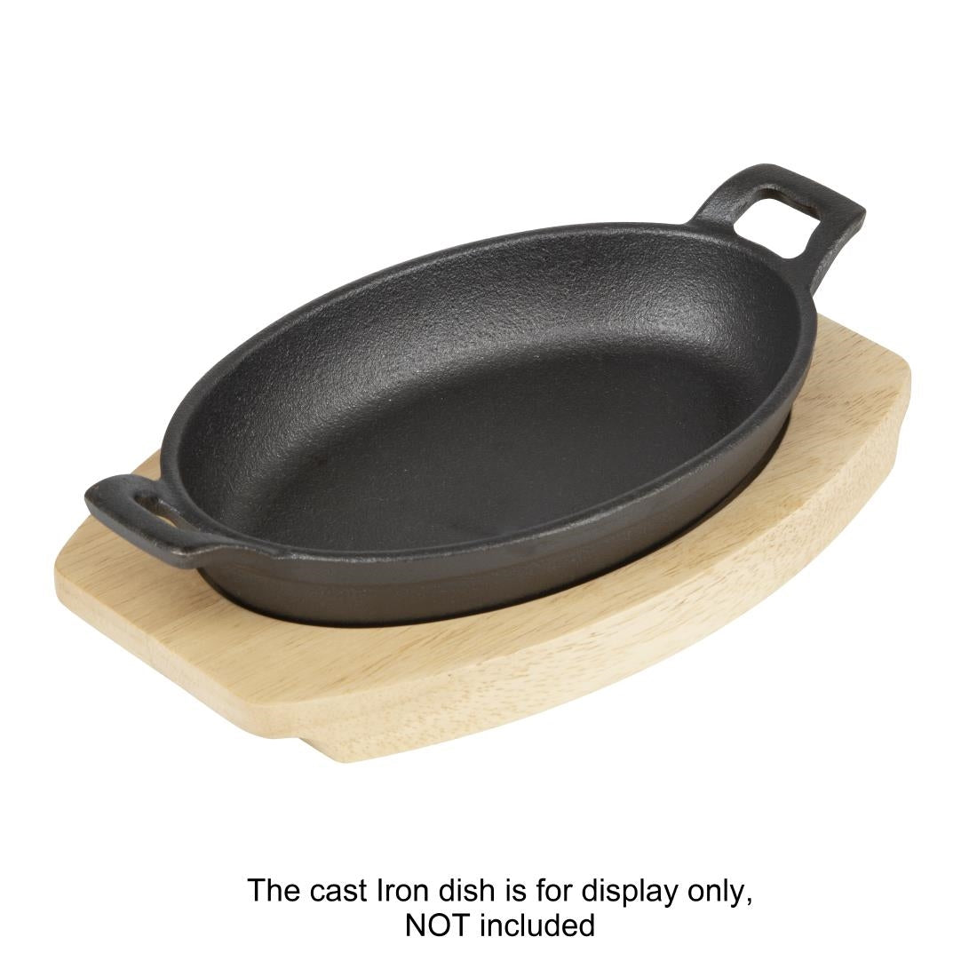 Olympia Hevea Board for Cast Iron Oval Eared Dish 230x135mm for FW818