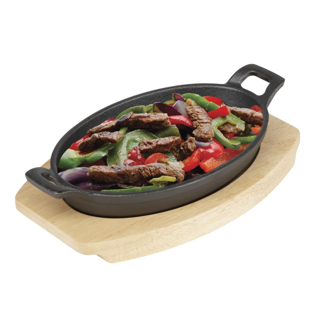 Olympia Hevea Board for Cast Iron Oval Eared Dish 230x135mm for FW818