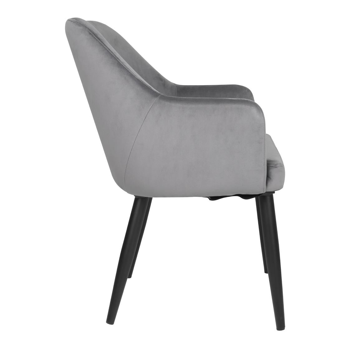 Bolero Lia Velvet Effect Chairs Grey (2 Pack)