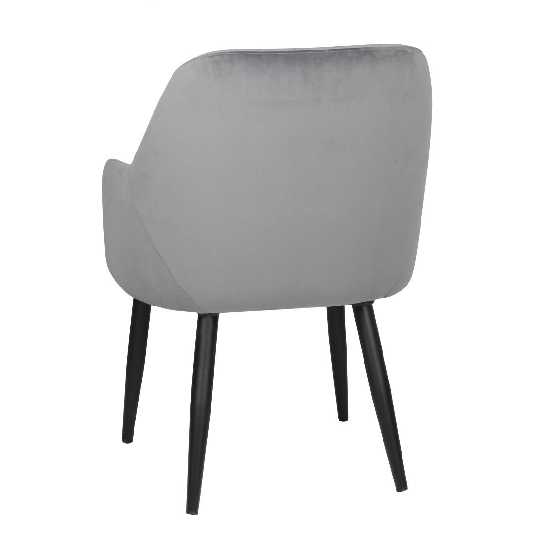 Bolero Lia Velvet Effect Chairs Grey (2 Pack)
