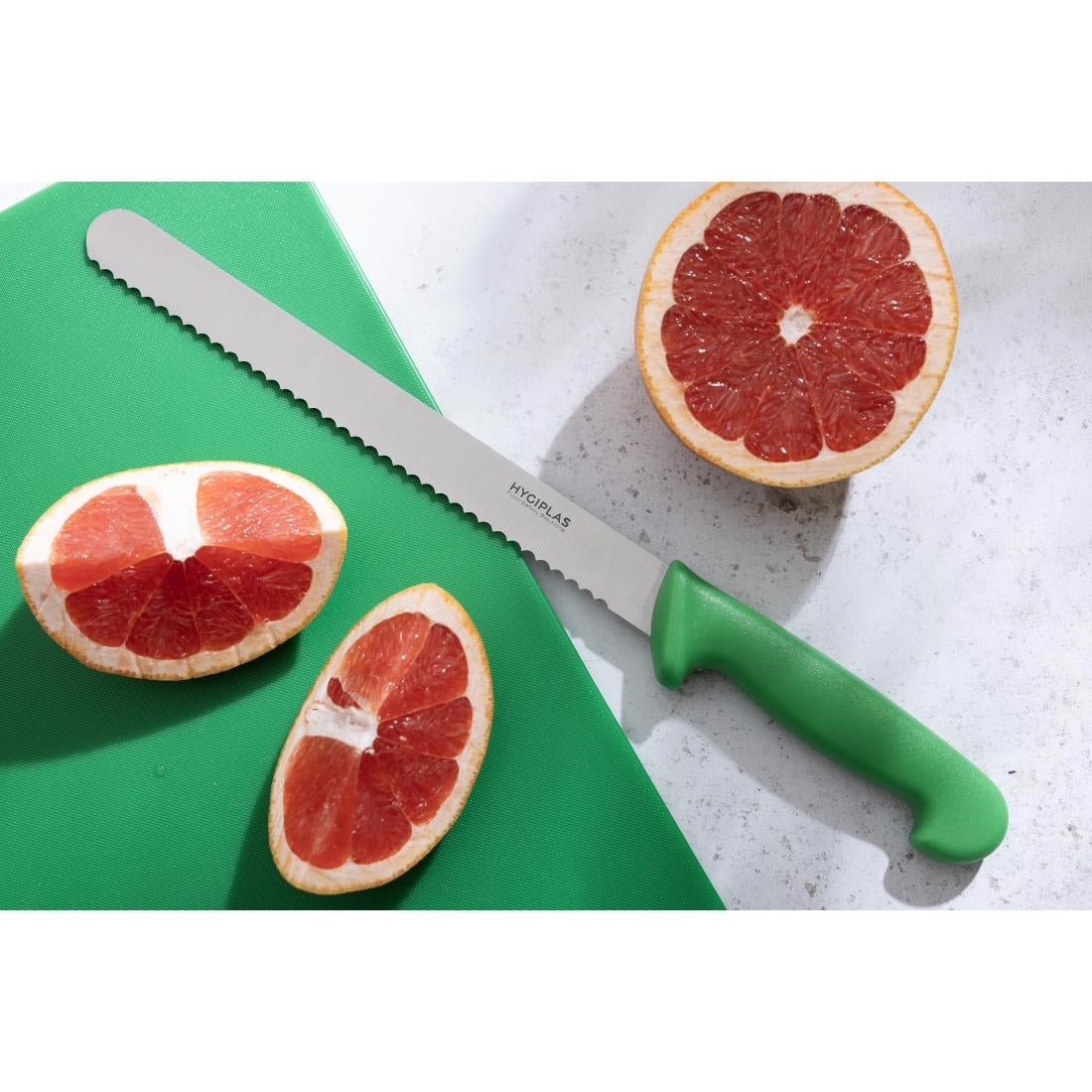 Hygiplas Serrated Slicer Green 24.8cm