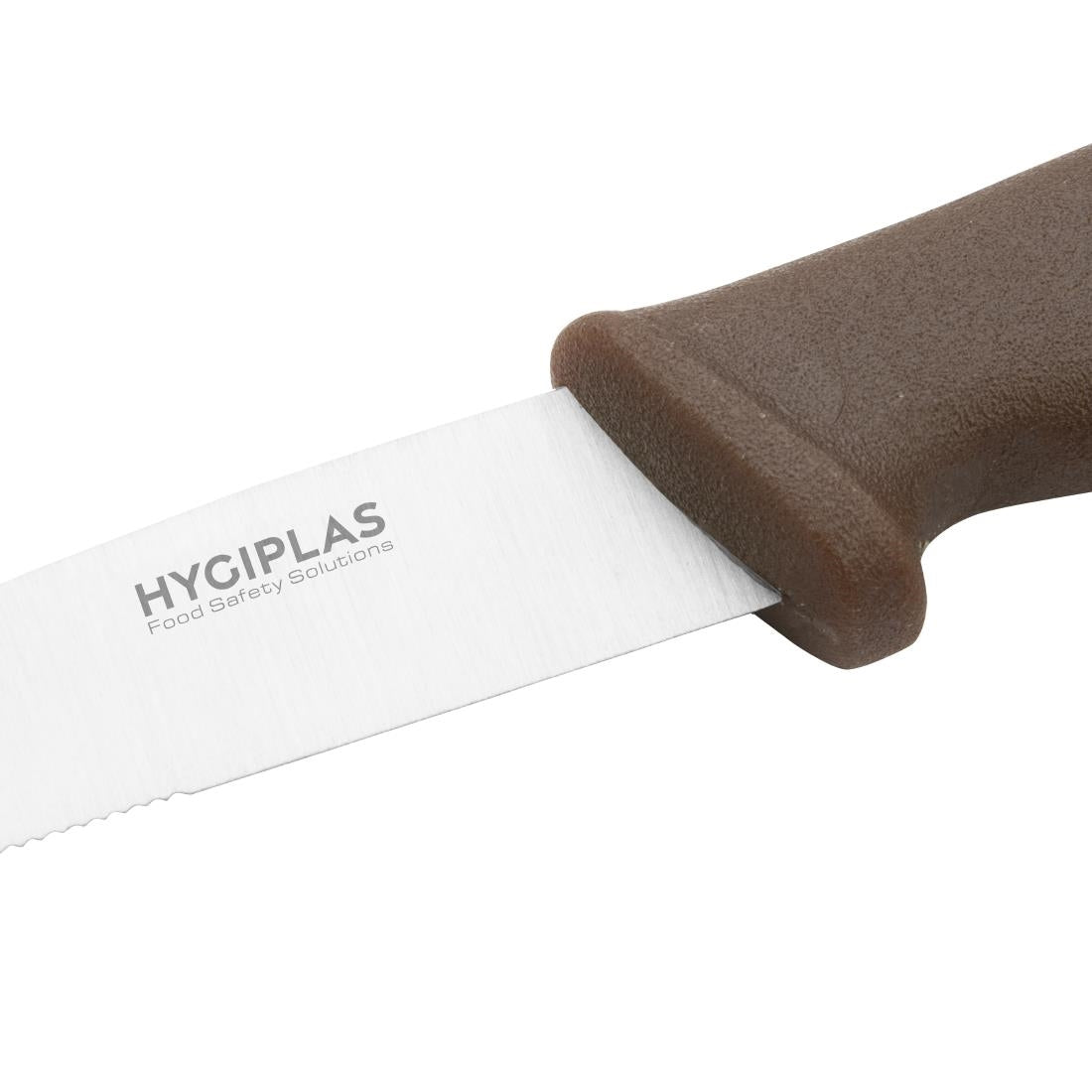 Hygiplas Vegetable Knife Serrated Brown 10.5cm