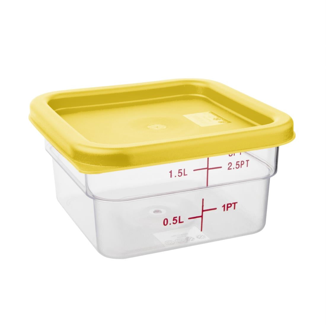 Hygiplas Square Food Storage Container Lid Yellow Small