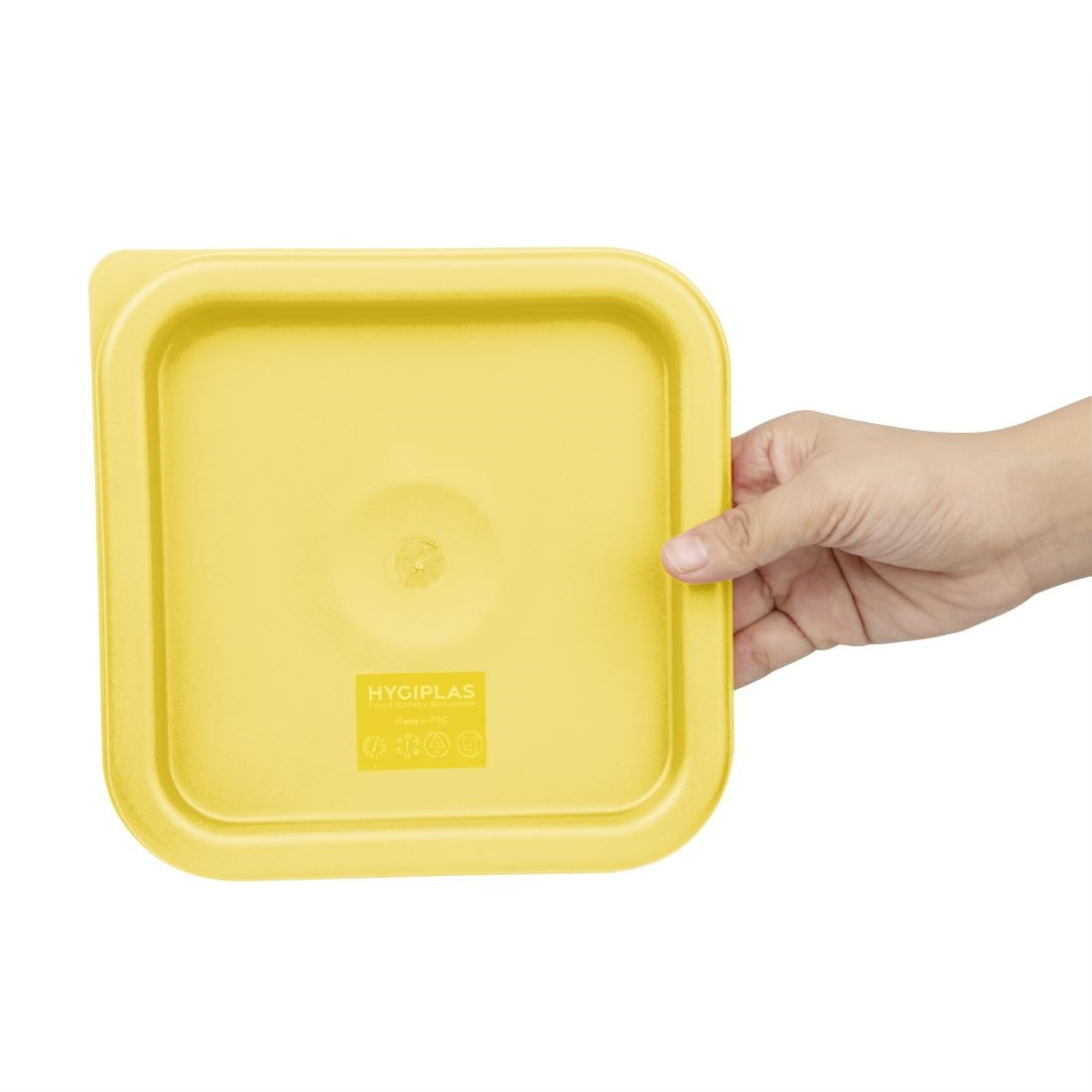 Hygiplas Square Food Storage Container Lid Yellow Small