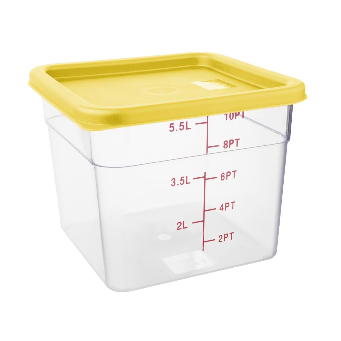 Hygiplas Square Food Storage Container Lid Yellow Medium