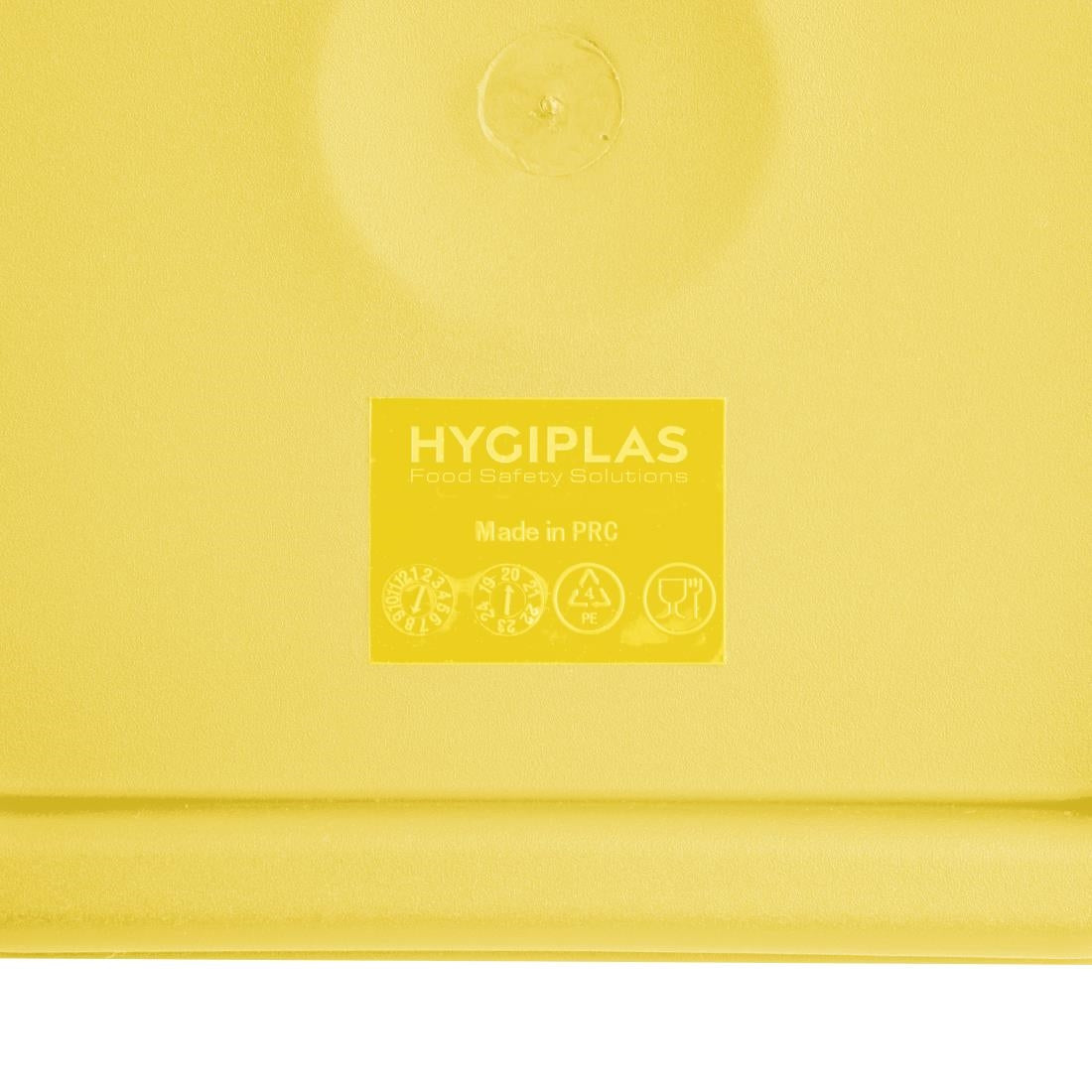 Hygiplas Square Food Storage Container Lid Yellow Medium