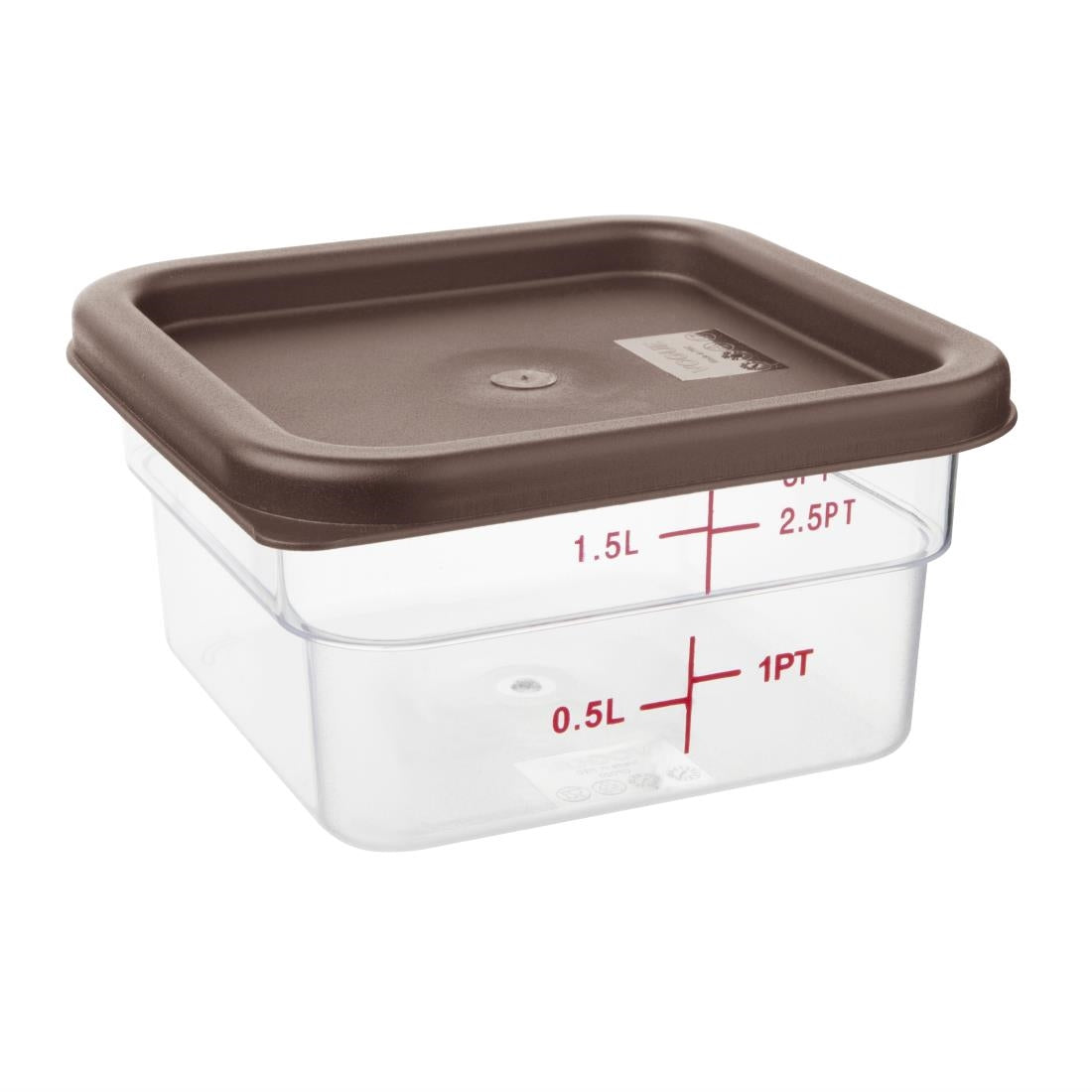Hygiplas Square Food Storage Container Lid Brown Small