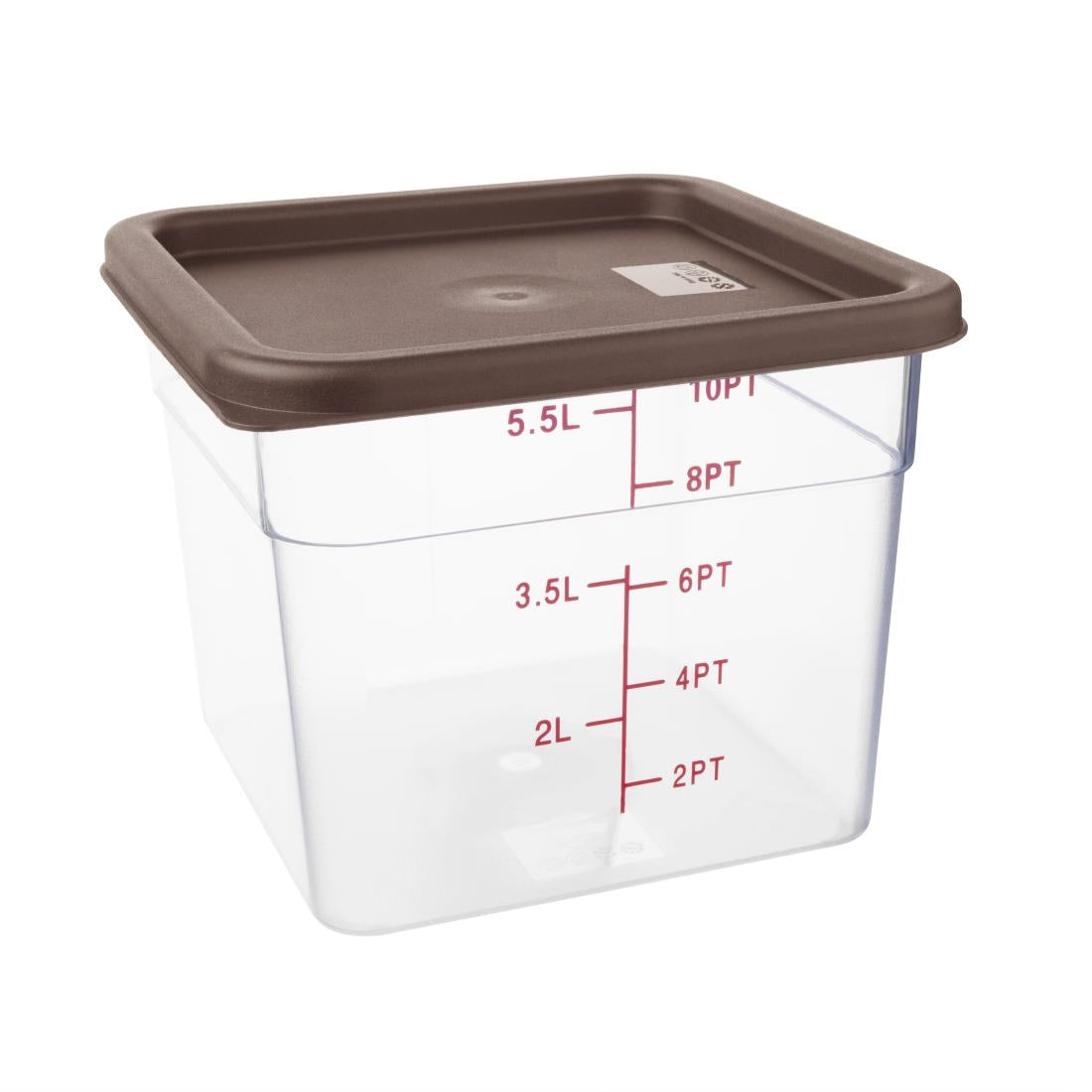 Hygiplas Square Food Storage Container Lid Brown Medium