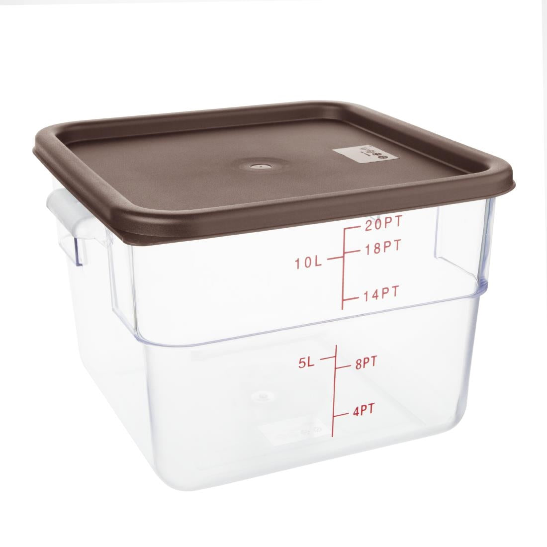 Hygiplas Square Food Storage Container Lid Brown Large