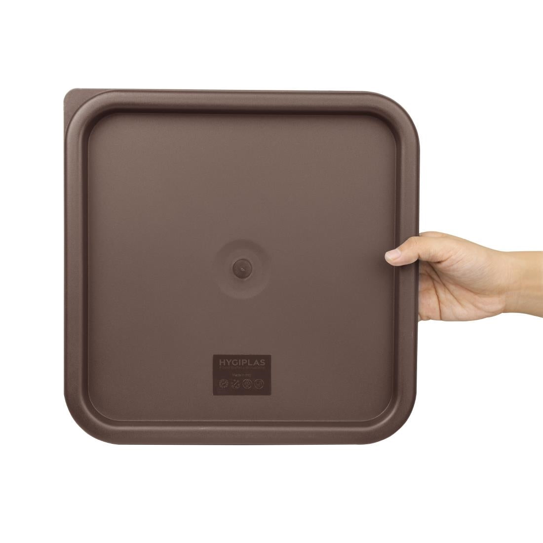 Hygiplas Square Food Storage Container Lid Brown Large
