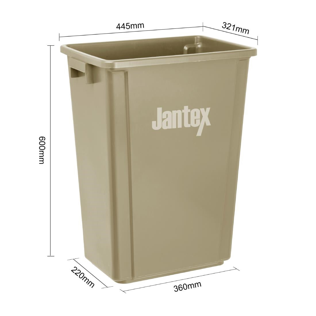 Jantex Slim Bin Beige 60Ltr