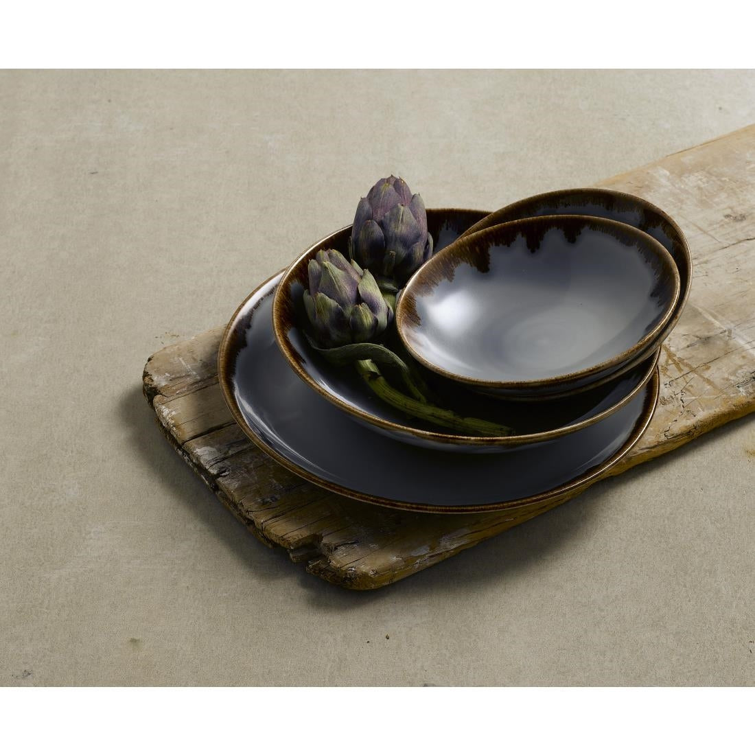 Dudson Harvest Walled Plates Grey 210mm (6 Pack)