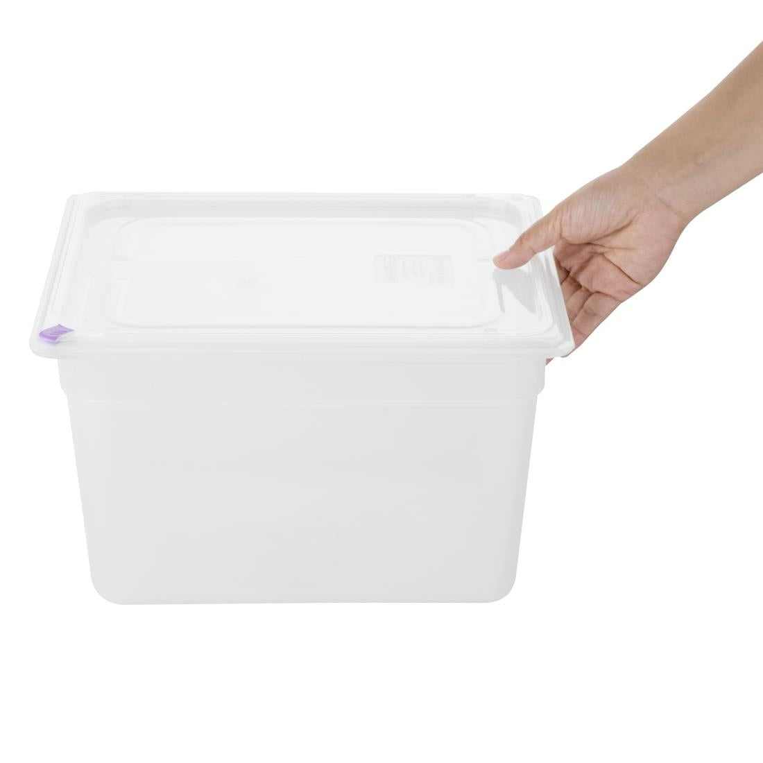 Hygiplas Click PP GN Container 1/2 with Lid & 7 Colour Clips 200mm 11.7Ltr (4 Pack)