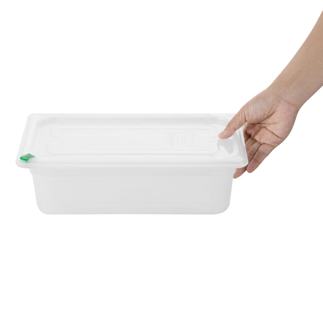 Hygiplas Click PP GN Container 1/3 with Lid & 7 Colour Clips 100mm 3.6Ltr (4 Pack)