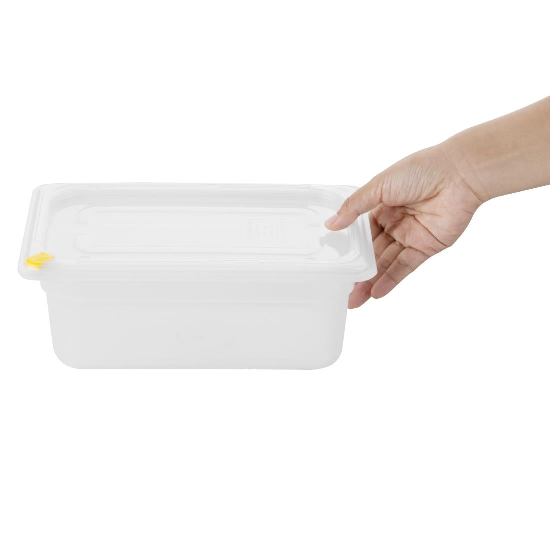 Hygiplas Click PP GN Container 1/4 with Lid & 7 Colour Clips 100mm 2.5Ltr (4 Pack)