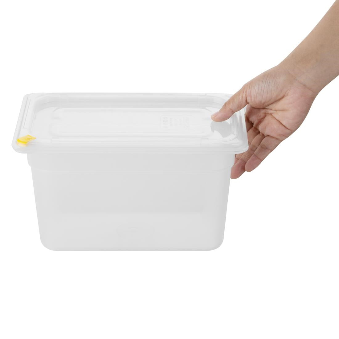 Hygiplas Click PP GN Container 1/4 with Lid & 7 Colour Clips 150mm 3.7Ltr (4 Pack)