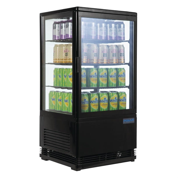 Polar C-Series Energy Efficient Display Fridge Black 68Ltr
