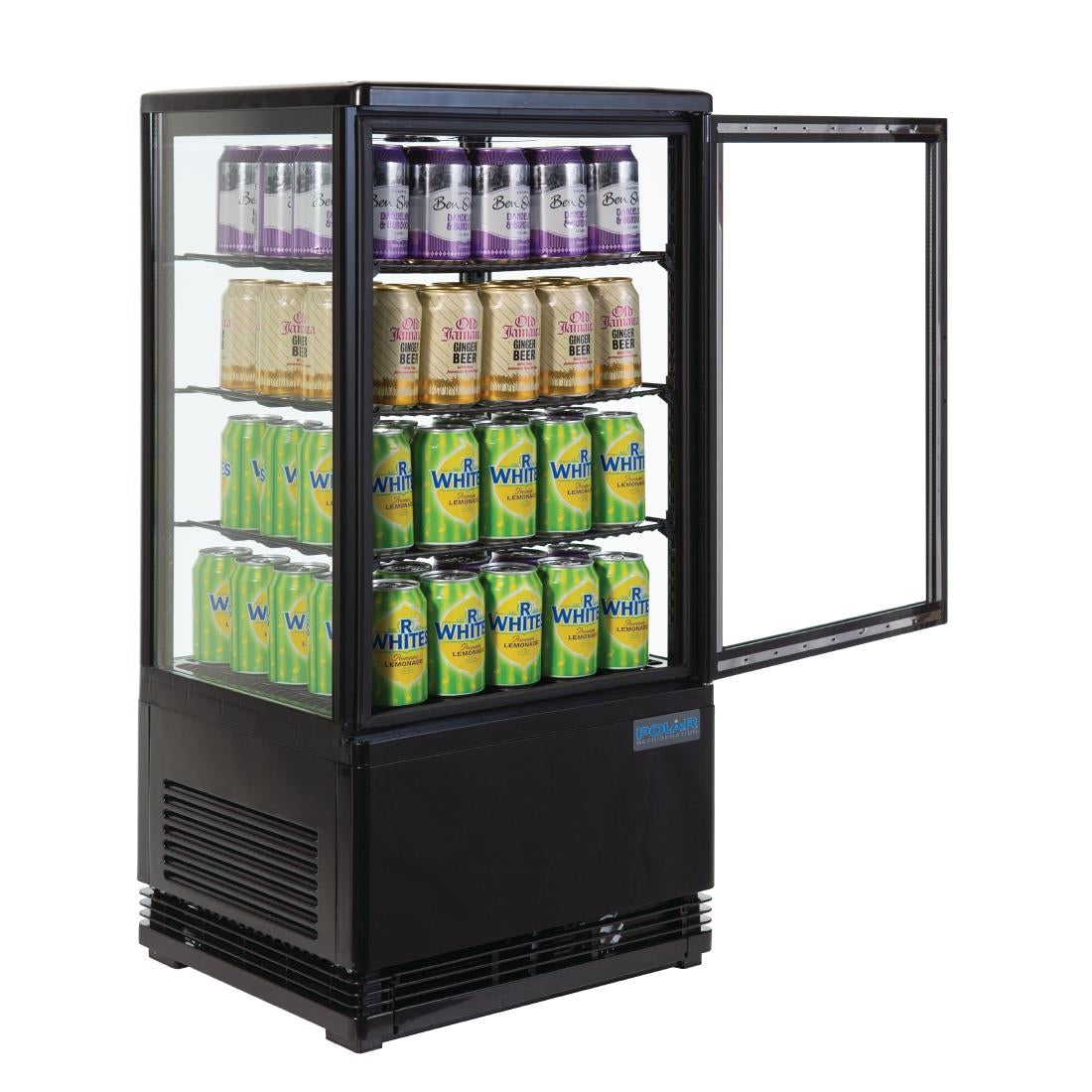 Polar C-Series Energy Efficient Display Fridge Black 68Ltr